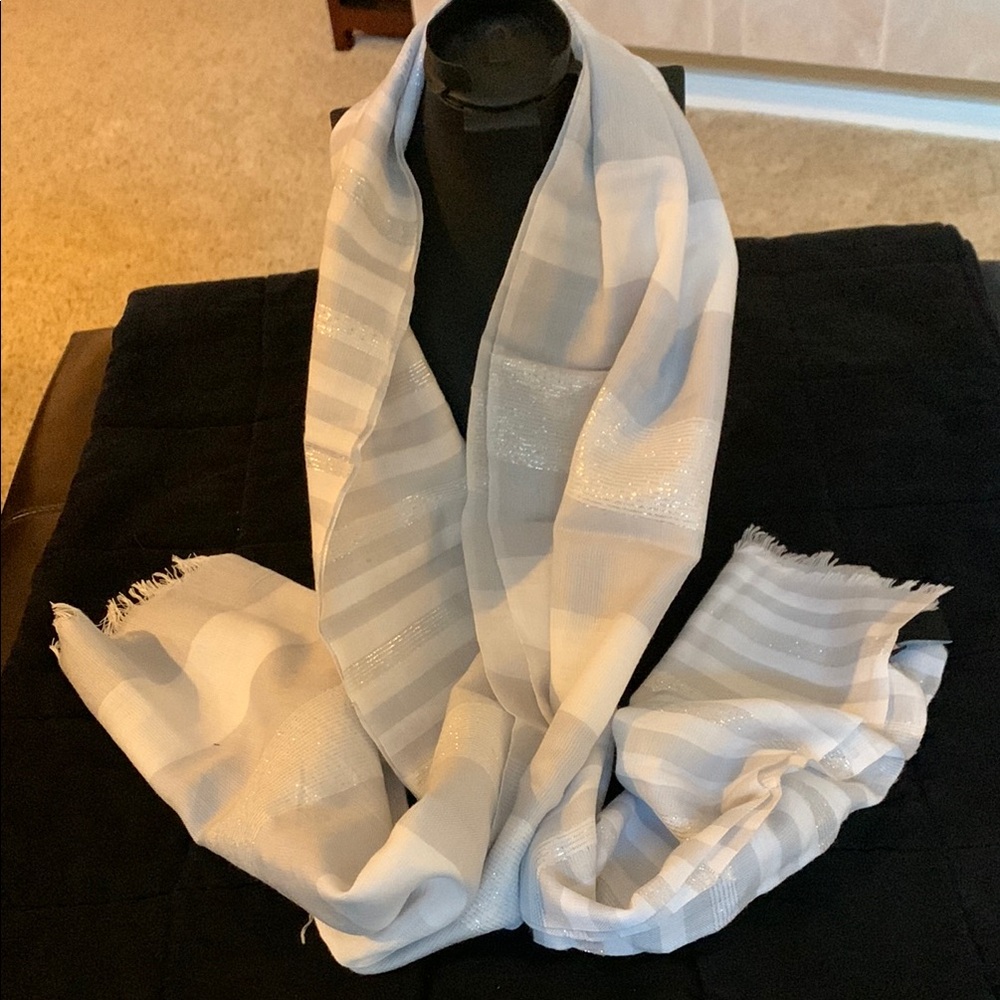 White House Black Market Striped Scarf